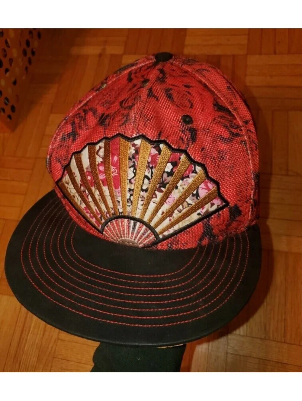Size 7 3/4 Grassroots California Flamenco Barcelona Fan Fitted Hat Limited Edit.
